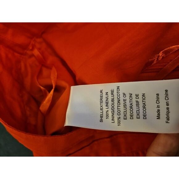 Tory Burch 100% Linen‎ High Rise A-line Skirt  Orange sz 4 Summer Spring - Picture 6 of 7